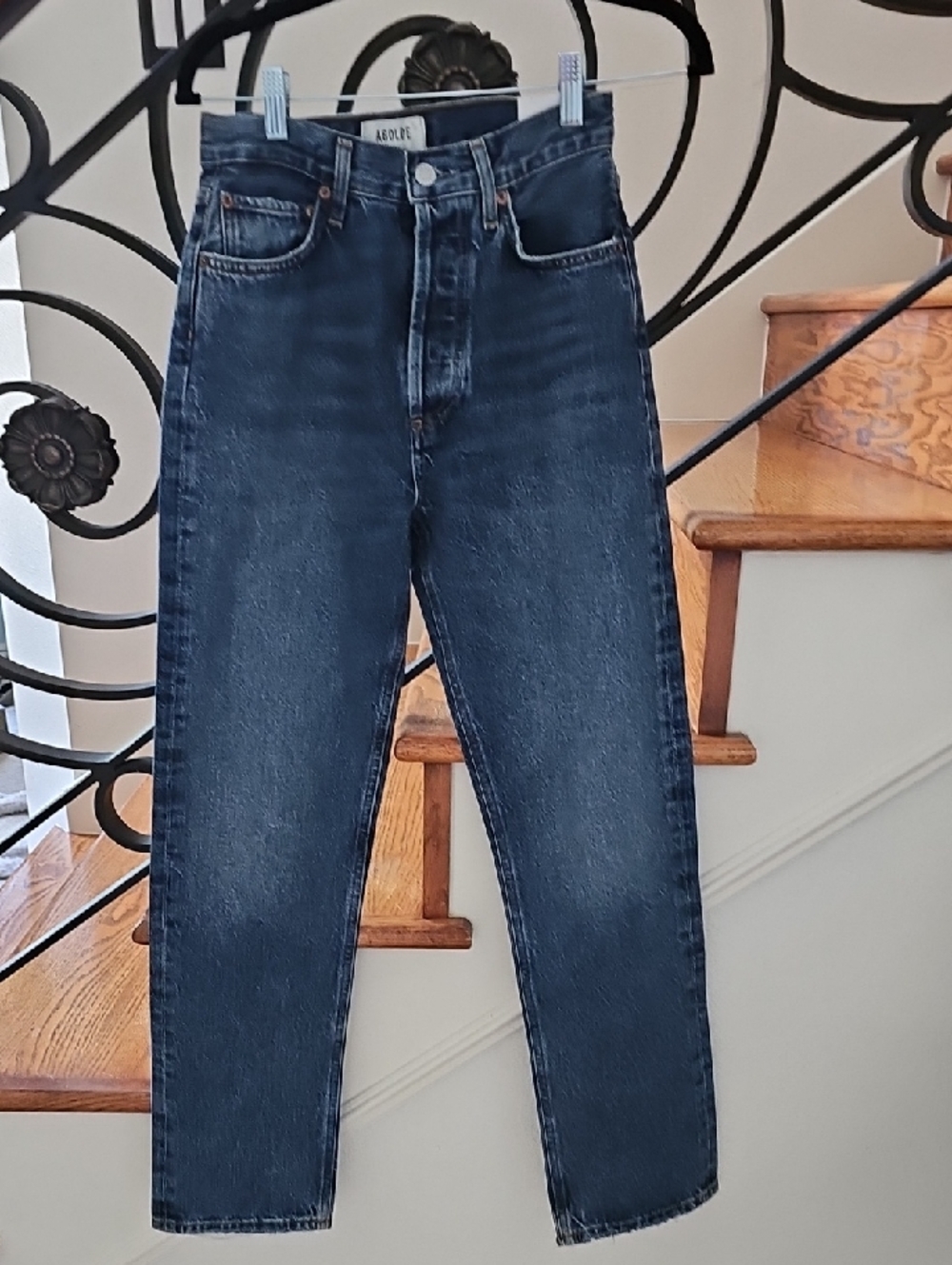 Agolde Dark Blue Straight Leg Jeans